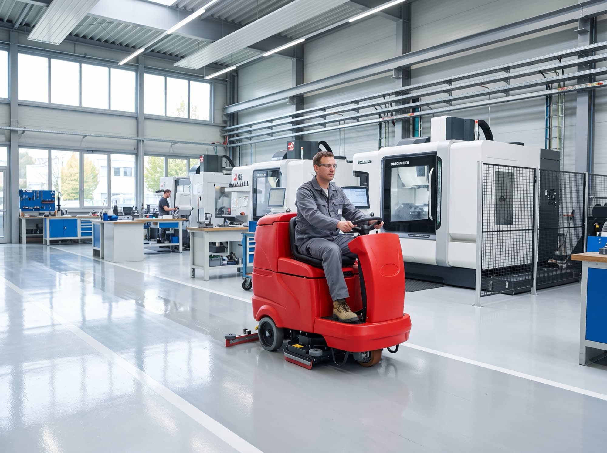 RCM TERA reinigt eine moderne Produktionshalle mit CNC-Maschinen
